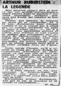 Arthur Rubinstein : la légende | Biblioteca Virtual Miguel de Cervantes