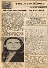'Arthur Rubinstein' at Festival / Archer Winsten | Biblioteca Virtual Miguel de Cervantes
