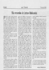 Artur (Arthur) Rubinstein, Cien Años : Mis recuerdos de Arturo (Arthur) Rubinstein | Biblioteca Virtual Miguel de Cervantes