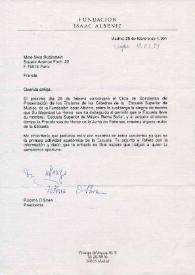 Carta dirigida a Aniela Rubinstein. Madrid (España), 25-02-1991 | Biblioteca Virtual Miguel de Cervantes