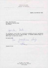 Carta dirigida a Aniela Rubinstein. Madrid (España), 02-03-1993 | Biblioteca Virtual Miguel de Cervantes