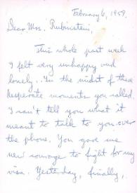 Carta dirigida a Aniela Rubinstein, 06-02-1959 | Biblioteca Virtual Miguel de Cervantes