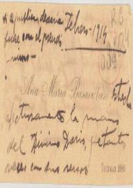 Carta de BASAVILBASO, Ana María | Biblioteca Virtual Miguel de Cervantes
