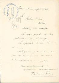 Carta de Fraga, Ventura | Biblioteca Virtual Miguel de Cervantes