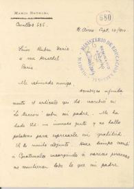 Carta de Estrada, Mario | Biblioteca Virtual Miguel de Cervantes