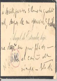 Carta de Estrada, Mario | Biblioteca Virtual Miguel de Cervantes