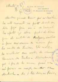 Carta manuscrita con membrete: "Hotel des Capucines … Paris" | Biblioteca Virtual Miguel de Cervantes