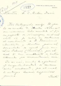 Carta de FERNÁNDEZ DE BETHENCOURT, Francisco a DARÍO, Rubén | Biblioteca Virtual Miguel de Cervantes