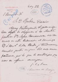Carta de Carmen de Burgos a Rubén Darío. Madrid, 23 de septiembre de 1908 | Biblioteca Virtual Miguel de Cervantes
