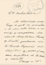 Carta de Carmen de Burgos a Rubén Darío. Madrid, [1908?] | Biblioteca Virtual Miguel de Cervantes