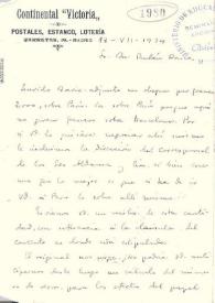 Carta de Pérez de Ayala, Ramón | Biblioteca Virtual Miguel de Cervantes