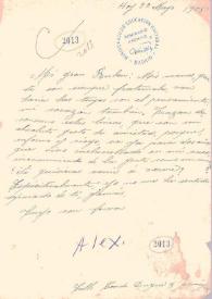 Carta de Sawa, Alejandro | Biblioteca Virtual Miguel de Cervantes
