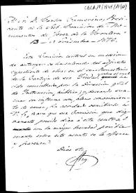 Minuta de oficio en la que se pide informe sobre la solicitud de obras en la Cartuja de Jerez. | Biblioteca Virtual Miguel de Cervantes