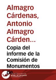 Copia del informe de la Comisión de Monumentos de Granada acerca del derribo de la denominada casa de los Córdovas. | Biblioteca Virtual Miguel de Cervantes