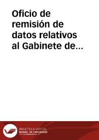 Oficio de remisión de datos relativos al Gabinete de Antigüedades (horario, contenido, director, etc) para que de su conformidad antes de publicarlos. | Biblioteca Virtual Miguel de Cervantes