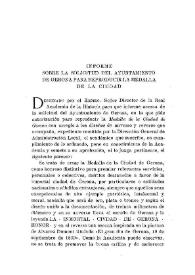Informe sobre la solicitud del Ayuntamiento de Gerona para reproducir la Medalla de la Ciudad / Francisco Álvarez-Ossorio | Biblioteca Virtual Miguel de Cervantes