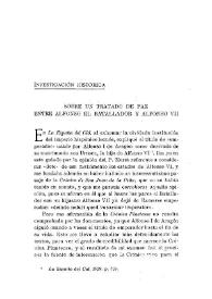 Sobre un tratado de paz entre Alfonso el Batallador y Alfonso VII / Ramón Menéndez Pidal | Biblioteca Virtual Miguel de Cervantes