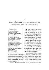 Junta pública de 11 de noviembre de 1942 : recepción del Excmo. Sr. D. Diego Angulo / V. Castañeda | Biblioteca Virtual Miguel de Cervantes
