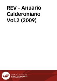 REV - Anuario Calderoniano. Vol.2 (2009) | Biblioteca Virtual Miguel de Cervantes