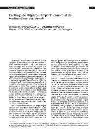 Carthago de Hispania, emporio comercial del Mediterráneo occidental / Sebastián F. Ramallo Asensio, Elena Ruiz Valderas | Biblioteca Virtual Miguel de Cervantes