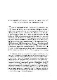 Cartas del Conde de Ofalia al Marqués de Espeja, Ministro en Francia (1838) / El Marqués de Saltillo | Biblioteca Virtual Miguel de Cervantes