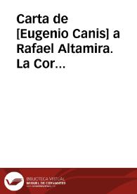 Carta de [Eugenio Canis] a Rafael Altamira. La Coruña, 23 de octubre de 1905 | Biblioteca Virtual Miguel de Cervantes
