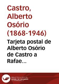 Tarjeta postal de Alberto Osório de Castro a Rafael Altamira. 30 de julio de 1906 | Biblioteca Virtual Miguel de Cervantes