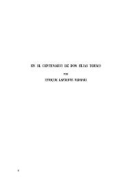 En el centenario de  D. Elías Tormo / por Enrique Lafuente Ferrari | Biblioteca Virtual Miguel de Cervantes