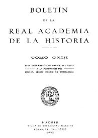 Boletín de la Real Academia de la Historia. Tomo 113, Año 1943 | Biblioteca Virtual Miguel de Cervantes