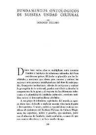 Fundamentos ontológicos de nuestra unidad cultural / Honorio Delgado | Biblioteca Virtual Miguel de Cervantes