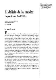 El delirio de la lucidez : La poética de Paul Valéry / Blas Matamoro | Biblioteca Virtual Miguel de Cervantes