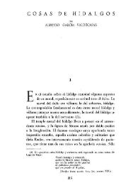 Cosas de hidalgos / por Alfonso García Valdecasas | Biblioteca Virtual Miguel de Cervantes