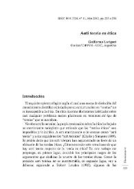 Anti teoría en ética / Guillermo Lariguet | Biblioteca Virtual Miguel de Cervantes