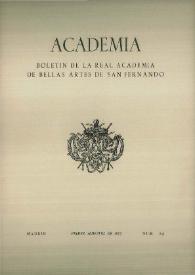 Academia :  Boletín de la Real Academia de Bellas Artes de San Fernando. Primer semestre 1972. Número 34. Preliminares e índice | Biblioteca Virtual Miguel de Cervantes