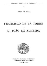 Francisco de la Torre e D. João de Almeida / Jorge de Sena | Biblioteca Virtual Miguel de Cervantes