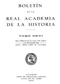 Boletín de la Real Academia de la Historia. Tomo 116, Año 1945 | Biblioteca Virtual Miguel de Cervantes