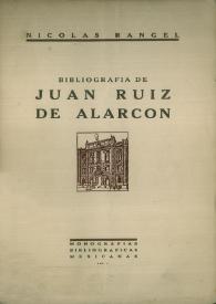 Bibliografía de Juan Ruiz de Alarcón / Nicolás Rangel | Biblioteca Virtual Miguel de Cervantes