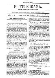 El Telegrama : diario progresista. Año I, núm. 65, martes 1º de octubre de 1889 | Biblioteca Virtual Miguel de Cervantes