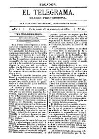 El Telegrama : diario progresista. Año I, núm. 98, jueves 28 de noviembre de 1889 | Biblioteca Virtual Miguel de Cervantes
