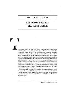 Les perplexitats de Joan Fuster / Eulàlia Duran | Biblioteca Virtual Miguel de Cervantes