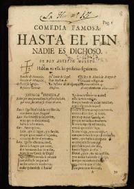 Comedia famosa : Hasta el fin nadie es dichoso / de don Agustín Moreto | Biblioteca Virtual Miguel de Cervantes