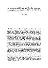 La primera edición de las "Novelas amorosas y exemplares" de María de Zayas y Sotomayor / Jaime Moll | Biblioteca Virtual Miguel de Cervantes