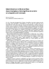 Rafael Altamira en el Río de la Plata : claves ideológicas e historiográficas de su éxito en la Argentina del Centenario / Gustavo H. Prado | Biblioteca Virtual Miguel de Cervantes