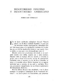 Bizantinismo europeo y bizantinismo americano / por Pedro Laín Entralgo | Biblioteca Virtual Miguel de Cervantes