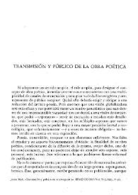 Transmisión y público de la obra poética / Jaime Moll | Biblioteca Virtual Miguel de Cervantes