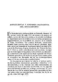 Miniaturistas y pintores granadinos del Renacimiento / Diego Angulo Iñiguez | Biblioteca Virtual Miguel de Cervantes