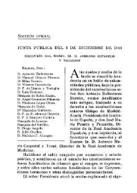 Junta pública del 6 de diciembre de 1944  : recepción del Excelentísimo Sr. D. Armando Cotarelo y Valledor / V. Castañeda | Biblioteca Virtual Miguel de Cervantes