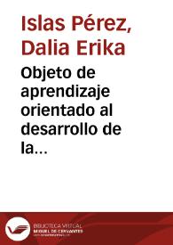 Objeto de aprendizaje orientado al desarrollo de la competencia para identificar y resolver problemas | Biblioteca Virtual Miguel de Cervantes