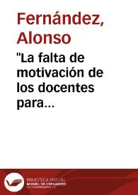 "La falta de motivación de los docentes para certificarse" | Biblioteca Virtual Miguel de Cervantes