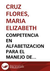 COMPETENCIA EN ALFABETIZACION PARA EL MANEJO DE INFORMACION | Biblioteca Virtual Miguel de Cervantes